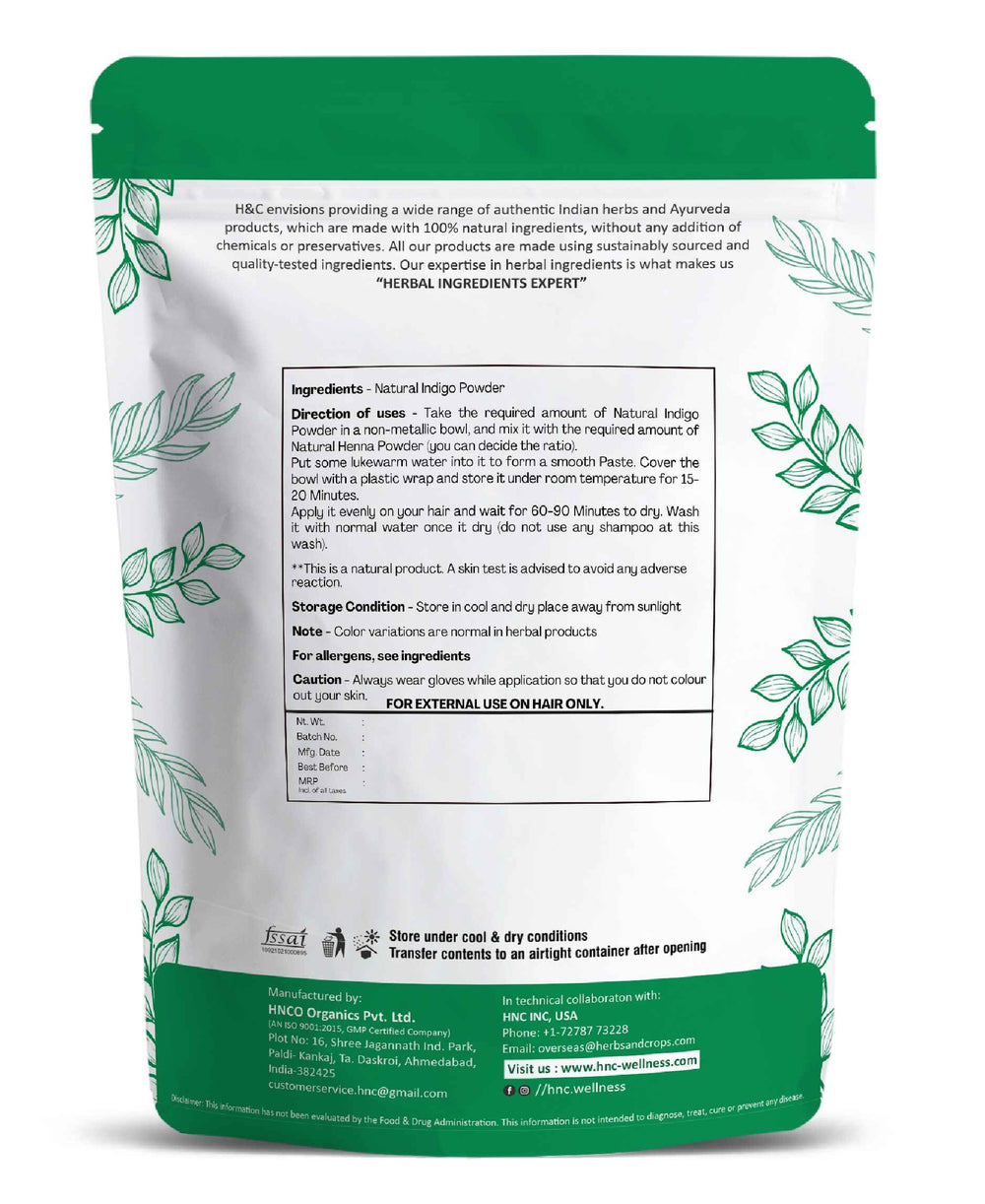H&C Natural Indigo Powder / Indigofera Tinctoria - 100gm - HNW GLOBAL