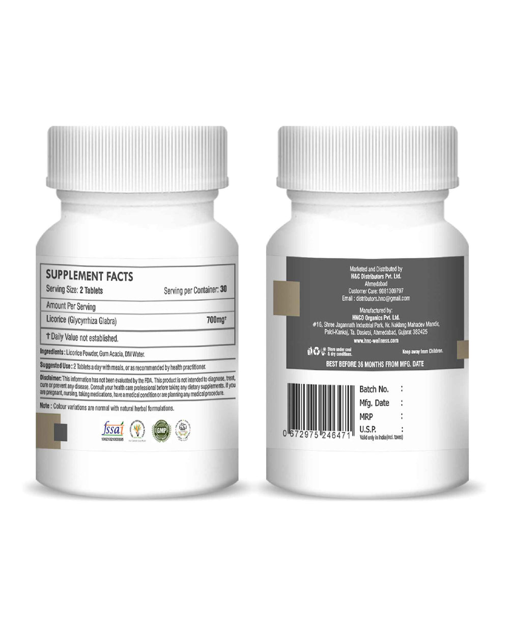 H&C Licorice Tablet - 350mg , 60 Count - HNW GLOBAL